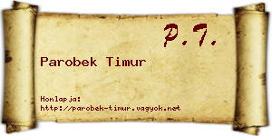 Parobek Timur névjegykártya